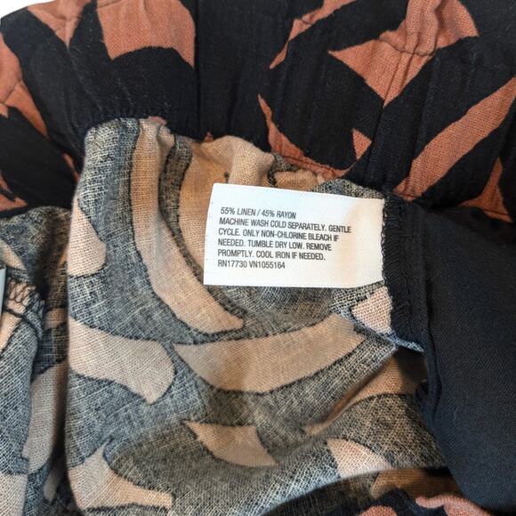 A New Day High-Rise Linen Pull-On Black/Brown Shorts Women’s Small - Picture 10 of 10